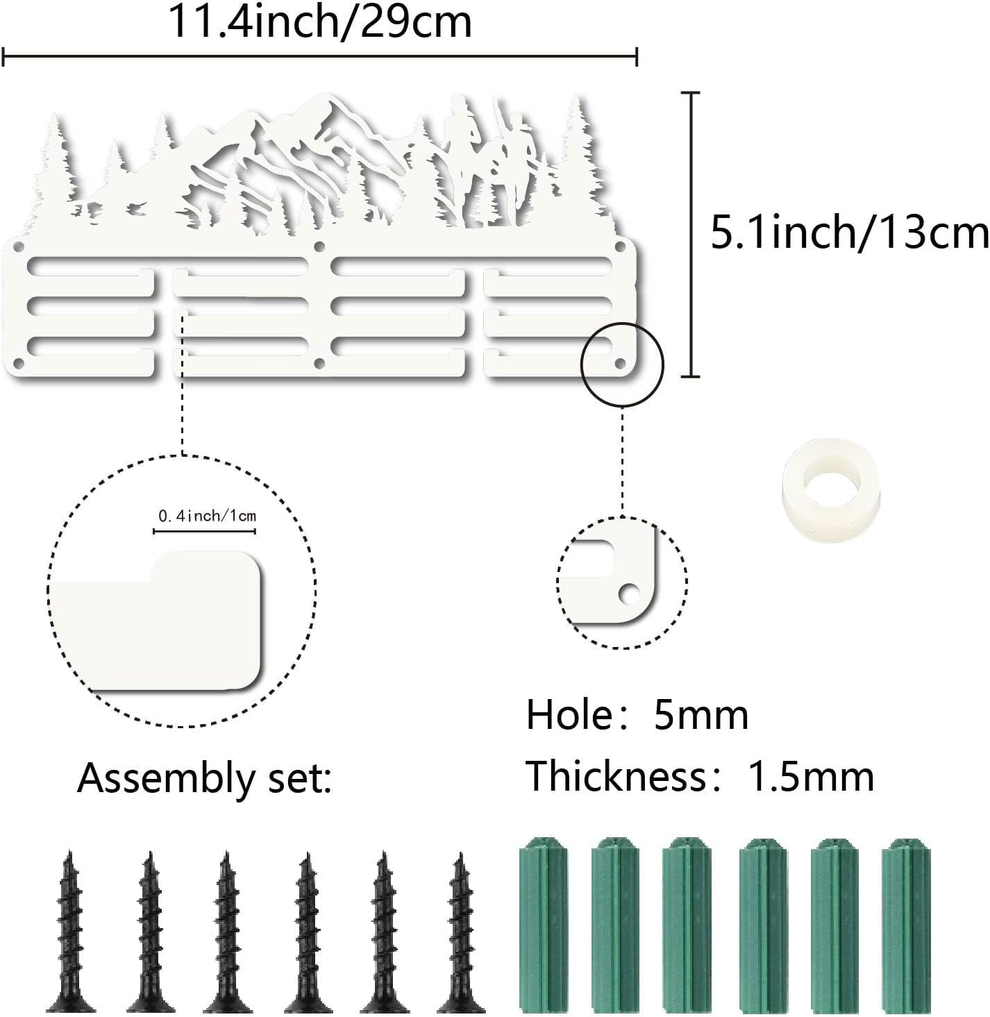 Running Medal Holder Medal Hanger Display Mountain Tree Forest Design ...