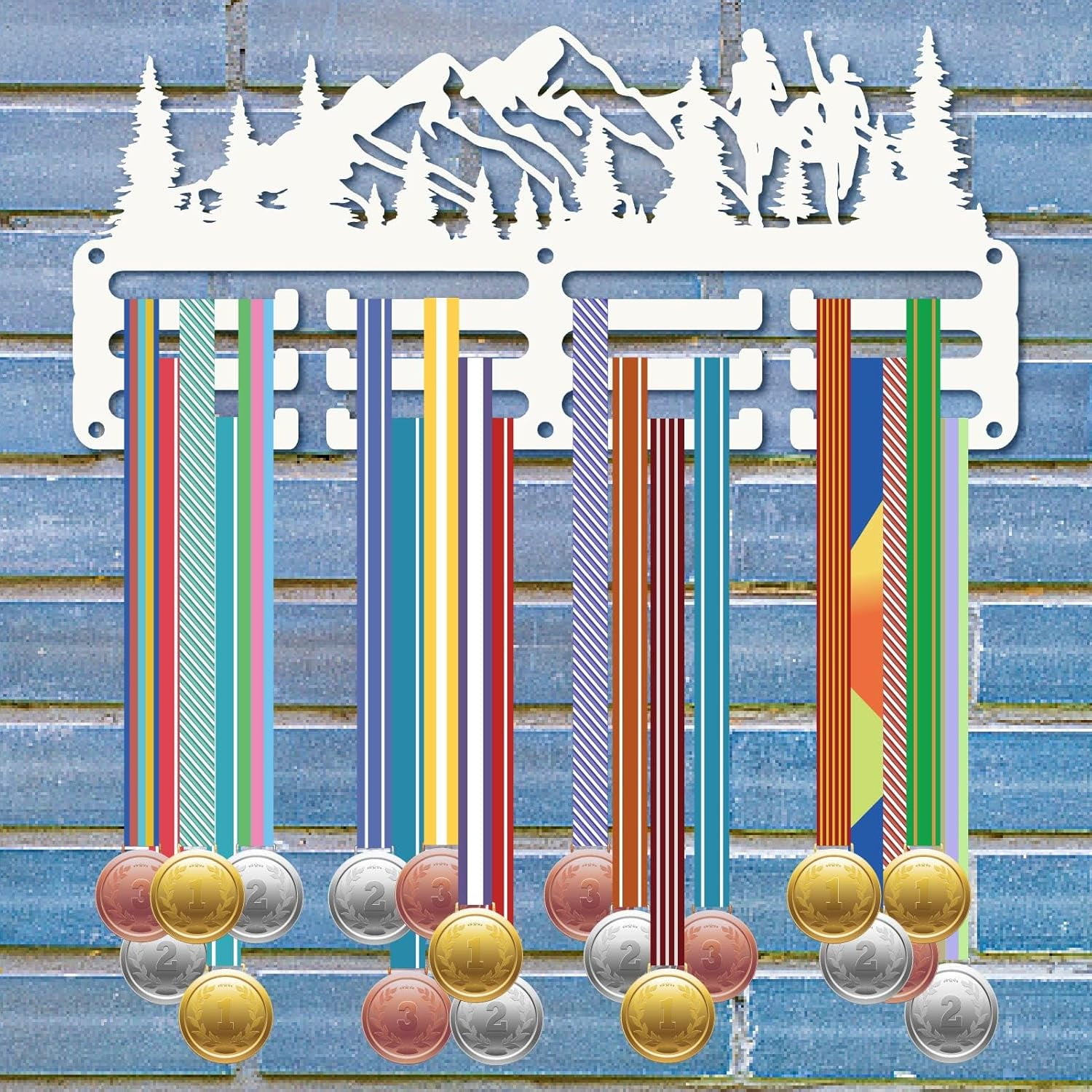 Running Medal Holder Medal Hanger Display Mountain Tree Forest Design ...