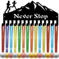 thumbnail image 1 of Running Medal Holder Medal Hanger Display Rack Sports Hanging Athlete Awards Iron Small Wall Mount Decor with 14 Hooks Mountain for Competition Ribbon Lanyard Medals Medalist 11.4x5.1Inch, 1 of 7