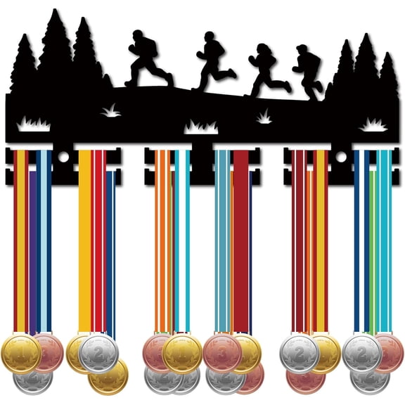 Running Medal Rack Acrylic Medal Hanger Long Distance Running Sport Medal Display Holder Wall Mount Badge Ribbon Exhibition Holder for Marathon Competition Champion Gifts11.4x5.1in Mixed Color