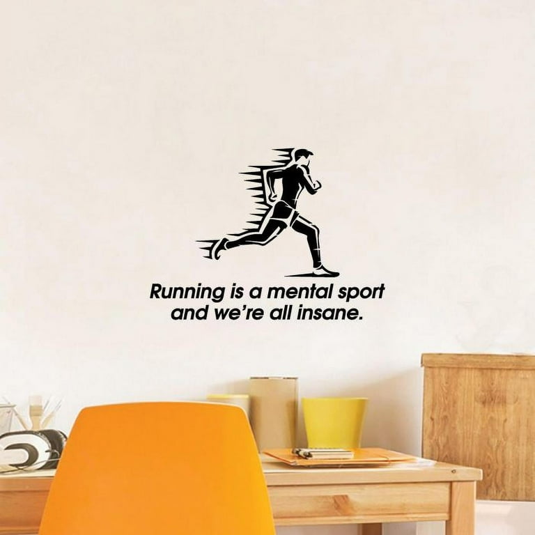 Running Mental Sport Quote Wall Sticker Room Vinyl Wall Art Decals