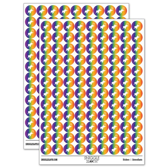 Running Monkey with Long Tail 200+ Round Stickers - Rainbow - Matte Finish - 0.50" Size