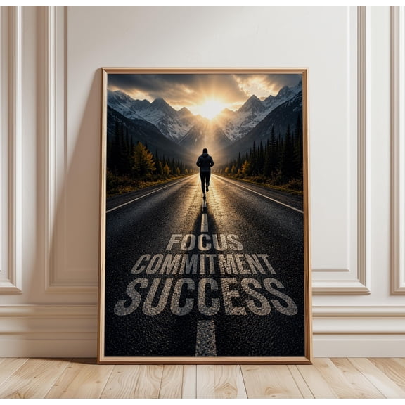 Running Motivation Poster, Discipline Poster, Motivational Wall Art, Running Inspiration Print, Success Mindset Decor, Fitness Motivation, Eclectic Gallery Decor , Poster Print Only