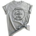 thumbnail image 1 of Running On Coffee And Dry Shampoo Shirt, Unisex Women's Men's Shirt, Trendy Shirt, Lady Boss Shirt, Heather Gray, X-Large, 1 of 6