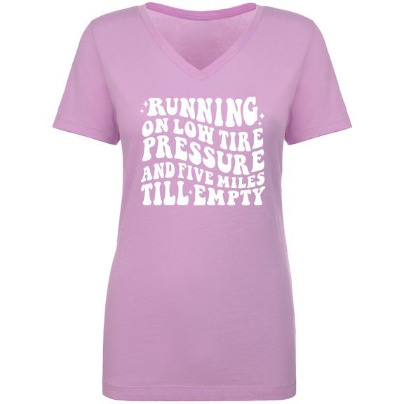Running On Low Tire Pressure Womens V-Neck T-Shirt