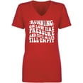 thumbnail image 1 of Running On Low Tire Pressure Womens V-Neck T-Shirt, 1 of 2