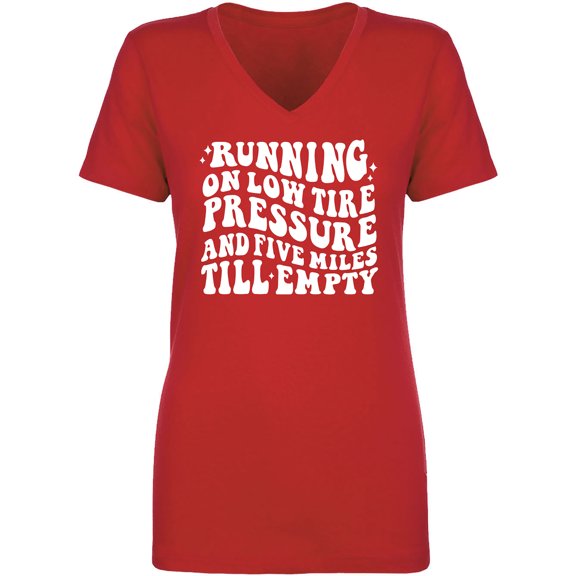 Running On Low Tire Pressure Womens V-Neck T-Shirt