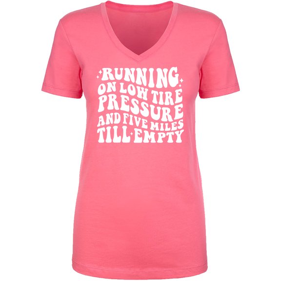 Running On Low Tire Pressure Womens V-Neck T-Shirt
