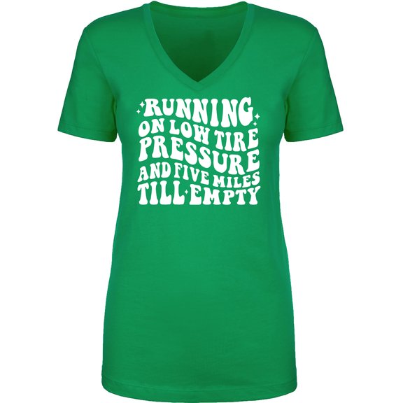 Running On Low Tire Pressure Womens V-Neck T-Shirt
