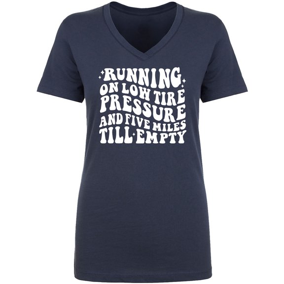 Running On Low Tire Pressure Womens V-Neck T-Shirt