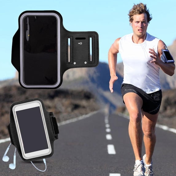 Running Phone Armband, Breathable Sports Armband Holder for 6.2 Inch Smartphones, Adjustable Fitness Armband for Gym Workout