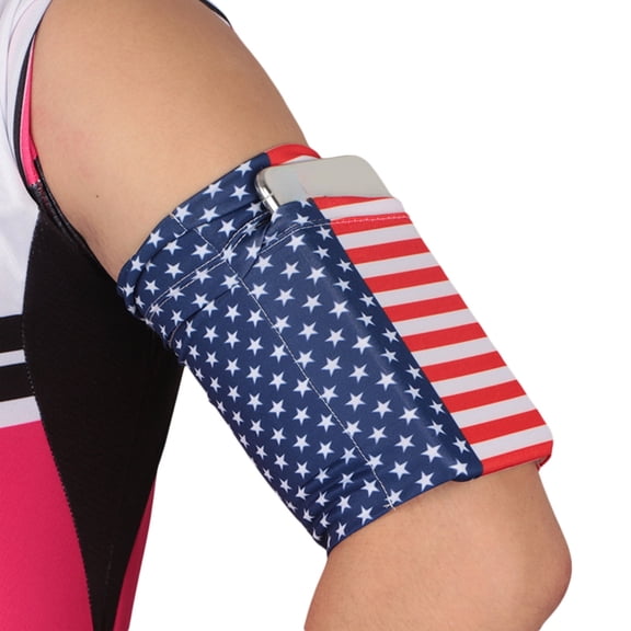 Running Phone Armband for Men Women, Waterproof Cell Phone Arm Band for Phones Up to 7.5 Inches, for Running Hiking Cycling Climbing Workout(Star Stripes,24~26cm)