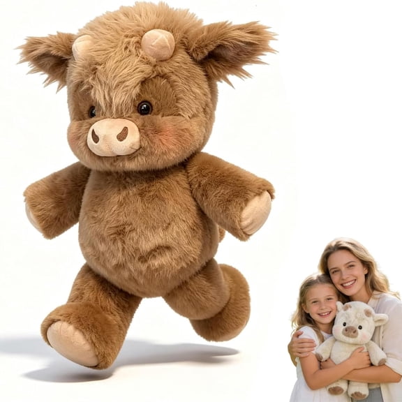 Running Plushies - 17.7inch Cute Running Sudhogate cattle Plush Toy, Interactive Moving Legs Stuffed Animals for Stress Relief, Christmas Birthday Gift