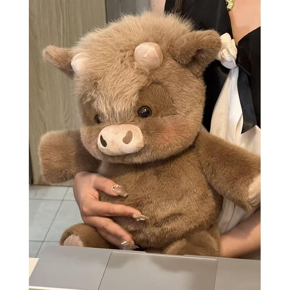 Running Plushies Cow 17.7in Plush - Moving Legs & Interactive Shaking for Desk Decor & Gift, Soft Cuddly Stuffed Animal (Brown-Cow)