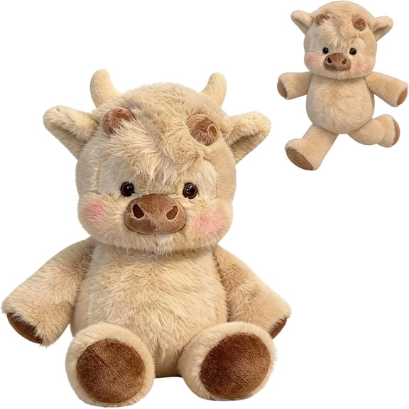 Running Plushies Running Cow Plush,Moving Legs Stuffed Animal Toy,Stress Relief Farm Highland Cow Decor Pillow for Couch Bed Car, Cozy Huggable Gift for Adult-23.7IN