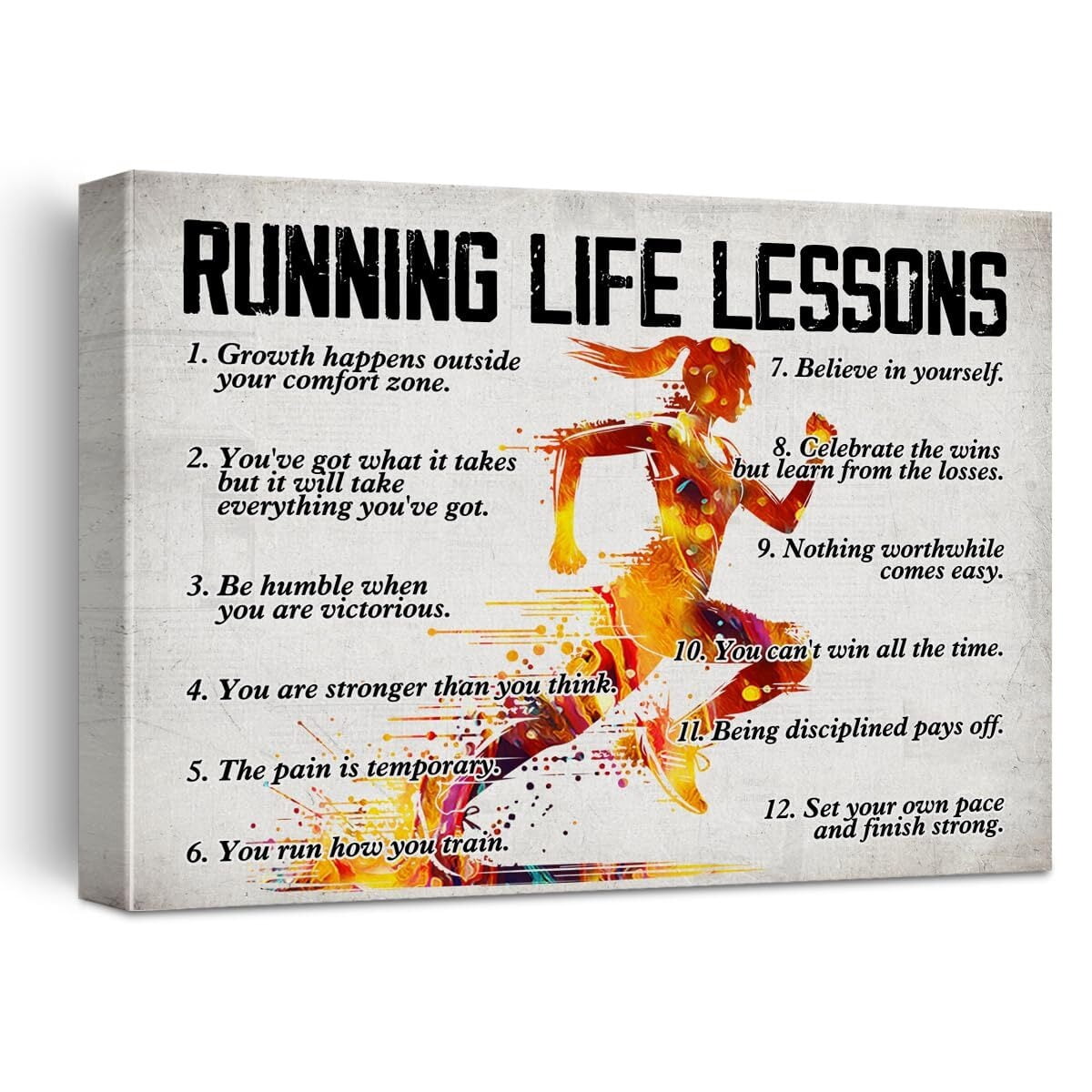 Running Image Lessons Running Poster Canvas Wall Art for Home Decor, Running Life Lessons ...