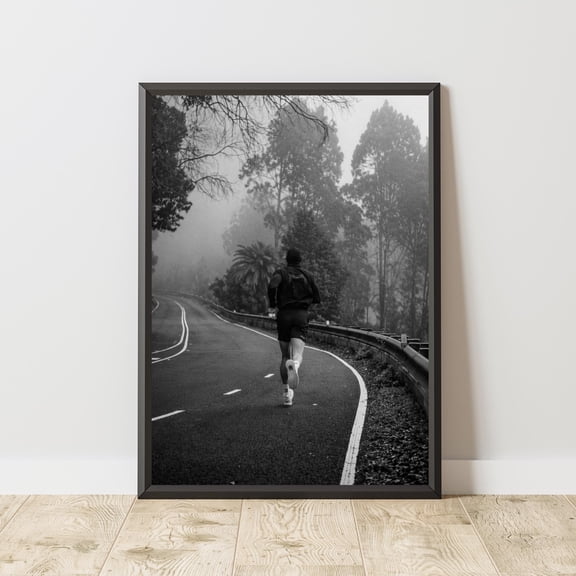 Running Poster, Jogging Motivation Wall Art, Fitness Inspiration Print, Outdoor Runner Decor, Discipline Mindset Artwork, Poster Only