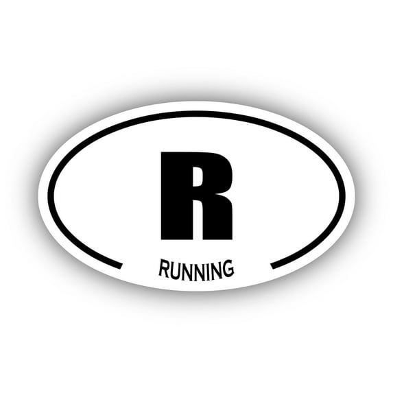 Running R Oval Bumper Sticker 3M Vinyl Decal 3 in x 5 in