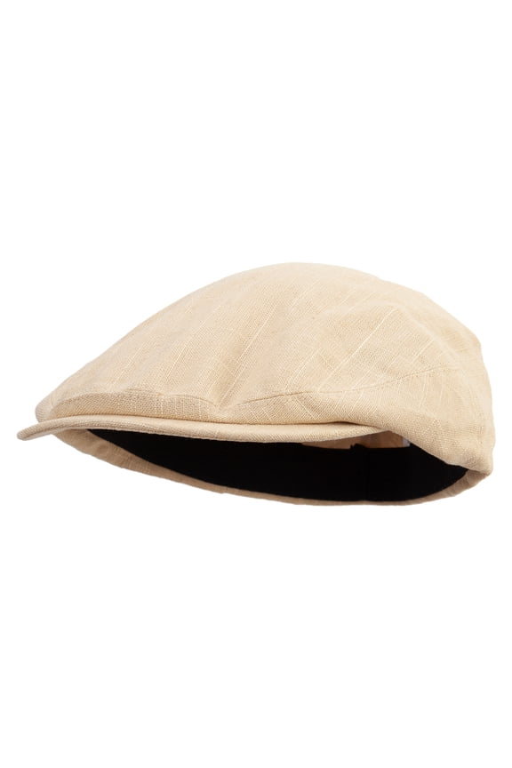 Running Rabbit Icon Embroidered Big Size Men's Linen Ivy Cap - Khaki 2XL-3XL