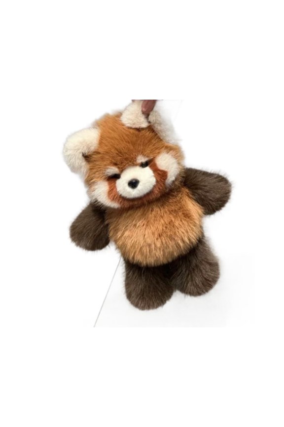 Running Raccoon Plush Keychain, Soft Animal Pendant Accessory, Decorative Bag Charm Companion, Portable Collectible Figure Ornament, Giftable Woodland Theme Keepsake