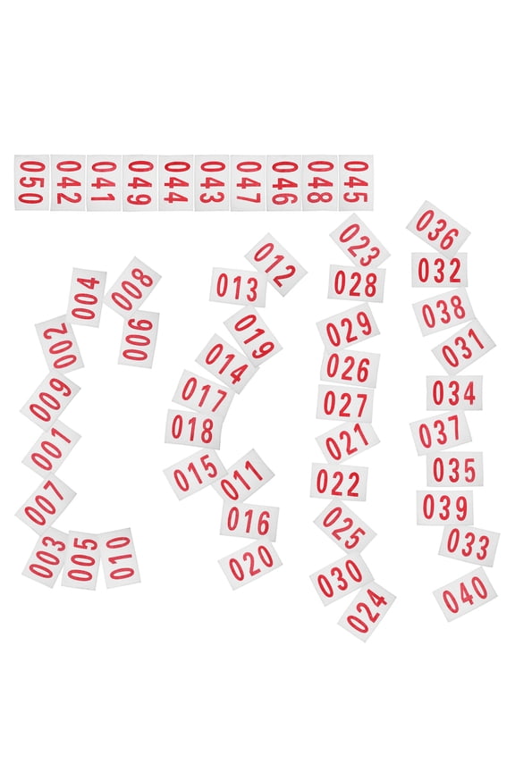 50 Sheets Number Bib Red Cotton for Running Bib Display for Competition