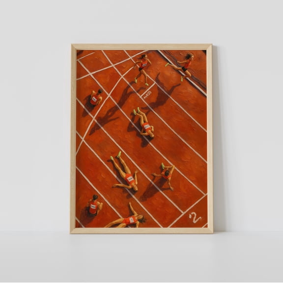 Running Race Print Dynamic Track And Field Sports Art Home Decor Office Wall Art