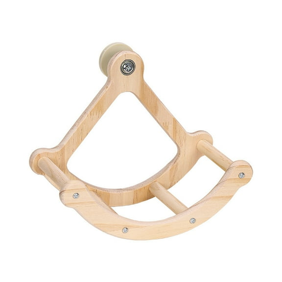 Running Rod For Parrots and Birds - Wooden Running Wheel Sports Stand Toy for Interactive Flight Sitters and Rotations