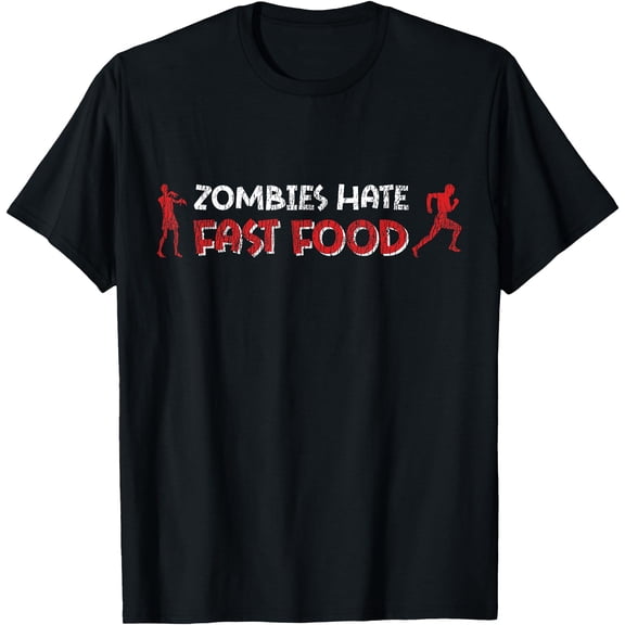 Running Runner Half Marathon Zombie Zombies Hate Fast Food Unisex S-5XL T-Shirt, Unisex T-Shirt