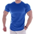 thumbnail image 1 of Running Shirt Men Solid Muscle Tee Short Sleeve Regular Shirt for Summer Casual Plain Daily T Shirts Fashion Clothes, 1 of 4