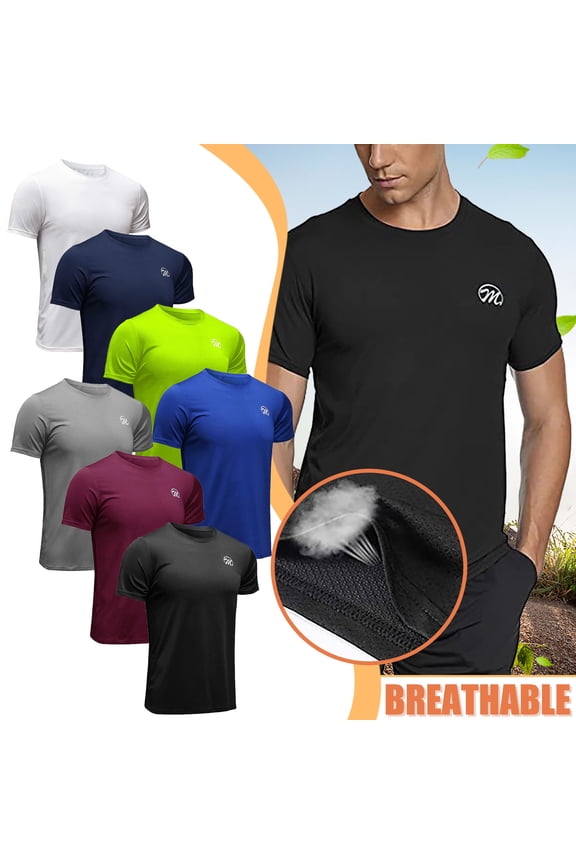 Running Shirts for Men Dry Fit Short Sleeve Athletic Sport Tops Breathable Cool Workout Gym Tee 2026 Red XL