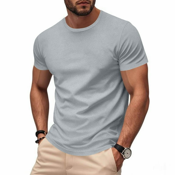 Running Shirts for Men, Quick Dry Workout T Shirts, Athletic Short Sleeve Activewear for Gym and Training, Solid Color Comfort Fit
