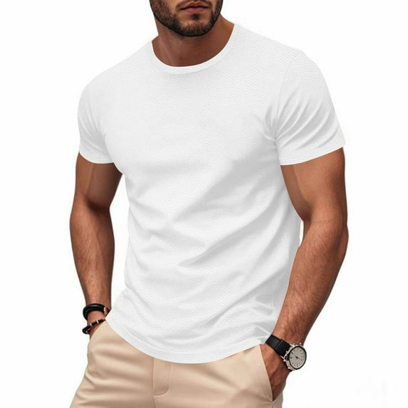 Running Shirts for Men, Quick Dry Workout T Shirts, Athletic Short Sleeve Activewear for Gym and Training, Solid Color Comfort Fit