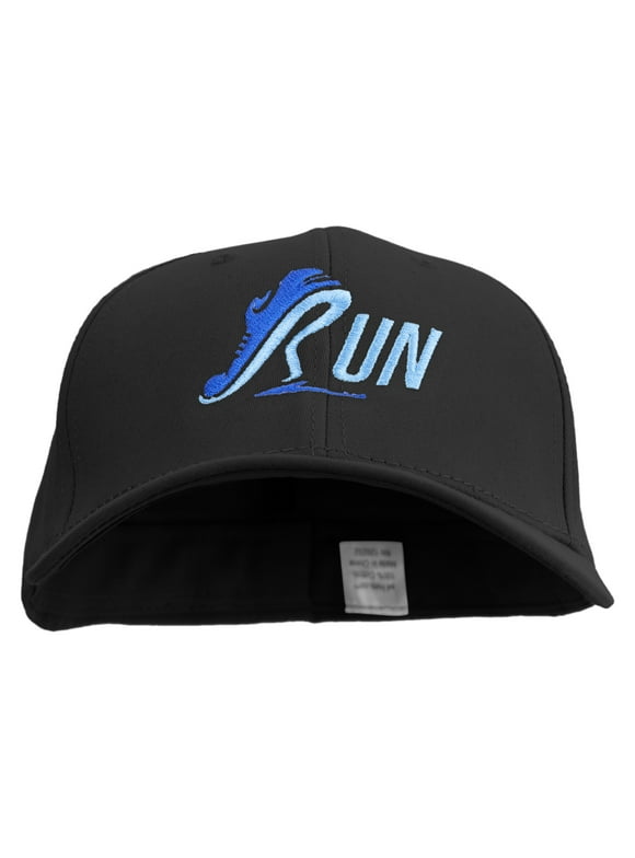 Running Shoes Embroiderd Big Size Stretchable Deluxe Fitted Cap - Black 2XL-3XL