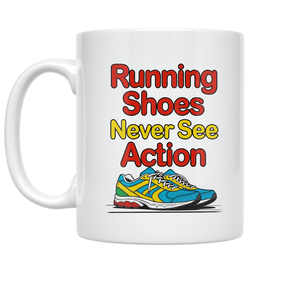 Running Shoes Never See Action - Non Runner Humor - 11 oz Ceramic Coffee Mug