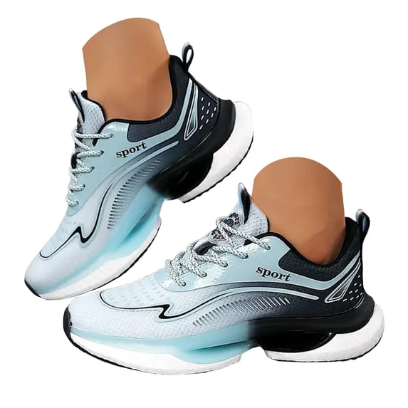 Running Shoes for Women Comfy Arch Support Lightweight Soft Sole Lace up Sneakers Trendy Breathable Workout Athletic Shoes Sky Blue Size 10