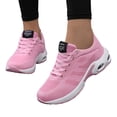 thumbnail image 1 of Running Shoes for Women Lace up Mesh Sneakers Antislip Air Cushion Breathable Tennis Shoes Lightweight Sneakers Pink Size 8, 1 of 6