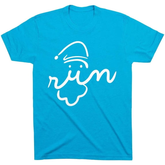 Running Short Sleeve Adult T-Shirt | Santa Run Face | Multiple Colors | Adult Sizes