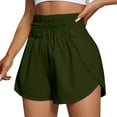 thumbnail image 1 of Running Shorts Auto-Adjust Waist Tech Elastic Waist Athletic Yoga To Run Versatile Shorts High Waist Shorts Green XXL, 1 of 5