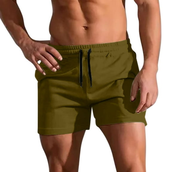 Running Shorts For Men Qiggri Sports Pants Men's Three Quarter Shorts Beach Shorts Fitness Track And Field Running Solid Color Shorts Mens Gym Shorts