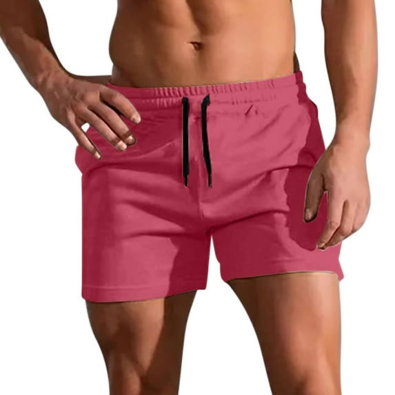 Running Shorts For Men Qiggri Sports Pants Men's Three Quarter Shorts Beach Shorts Fitness Track And Field Running Solid Color Shorts Mens Gym Shorts