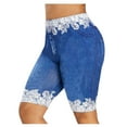 thumbnail image 1 of Running Shorts For Women Works Lace Compression Bermuda Yoga Shorts Blue L, 1 of 1