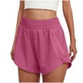 thumbnail image 1 of Running Shorts for Women, Audhol Women's Athletic Shorts High Waisted Running Solid Shorts with Zip Pocket Side Split Short Gym Elastic Workout Pants Athletic Shorts for Women Hot Pink L, 1 of 7