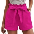 thumbnail image 1 of Running Shorts for Women, Shorts for Women Plus Size,Stylish Women's Casual Shorts Comfortable Summer Wide Leg with Pockets Lace Up Elastic Waist Lightweight Linen Fashion Bottoms, 1 of 8