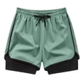 thumbnail image 1 of Women's Shorts Women's Two Layer Athletic Shorts Flowy Fit Secure Inner Lightweight Running and Workout Partner for Sports Army Green L, 1 of 6