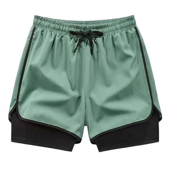 Women's Shorts Women's Two Layer Athletic Shorts Flowy Fit Secure Inner Lightweight Running and Workout Partner for Sports Army Green L