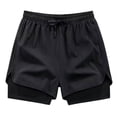 thumbnail image 1 of Shorts for Women Women's Two Layer Athletic Shorts Flowy Fit Secure Inner Lightweight Running and Workout Partner for Sports Black L, 1 of 6
