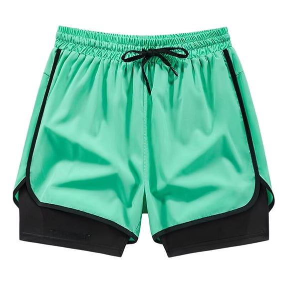 Women's Shorts Women's Two Layer Athletic Shorts Flowy Fit Secure Inner Lightweight Running and Workout Partner for Sports Light Green S