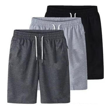 Running Shorts for Men 9 Inch with Zipper Pockets Casual Workout Black Shorts Lightweight Athletic Gym Shorts