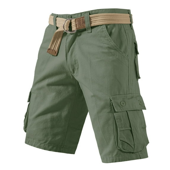 Running Shorts for Men Cool Retro Baggy Bermuda Shorts Casual with Large Pockets Green 36