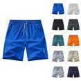 thumbnail image 1 of Running Shorts for Men Summer Casual Elastic Waist Straight Leg Lightweight Breathable Workout Gym Shorts with Pockets, 1 of 6